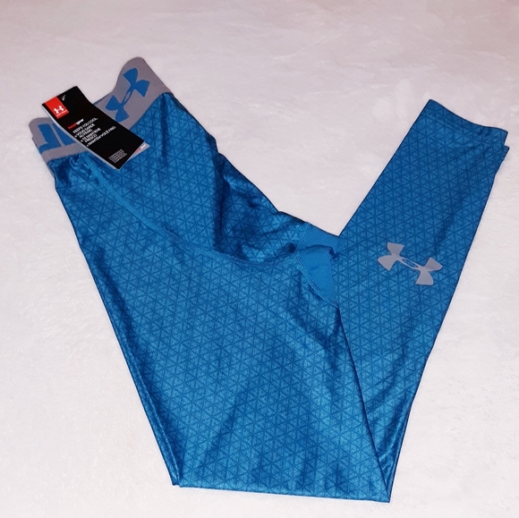 UA Heat Gear Bayou Blue Printed Training Tight - Picture 2 of 8
